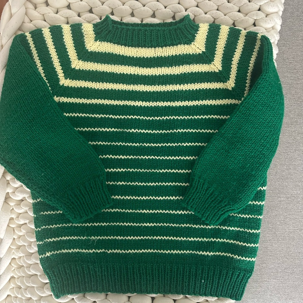 Vintage Knit Green and Yellow Sweater